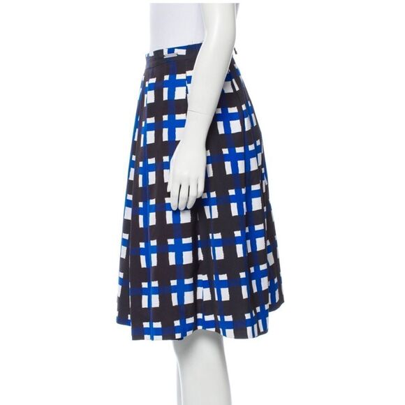 🧡 Preppy Pink Tartan Blue Plaid Pleated Skirt - Picture 4 of 5
